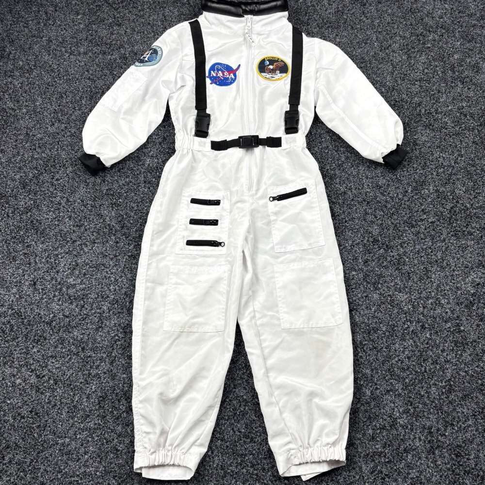 Aeromax Get Real Gear Kids Size 6-8 White NASA Jr Astronaut Flight Suit Costume